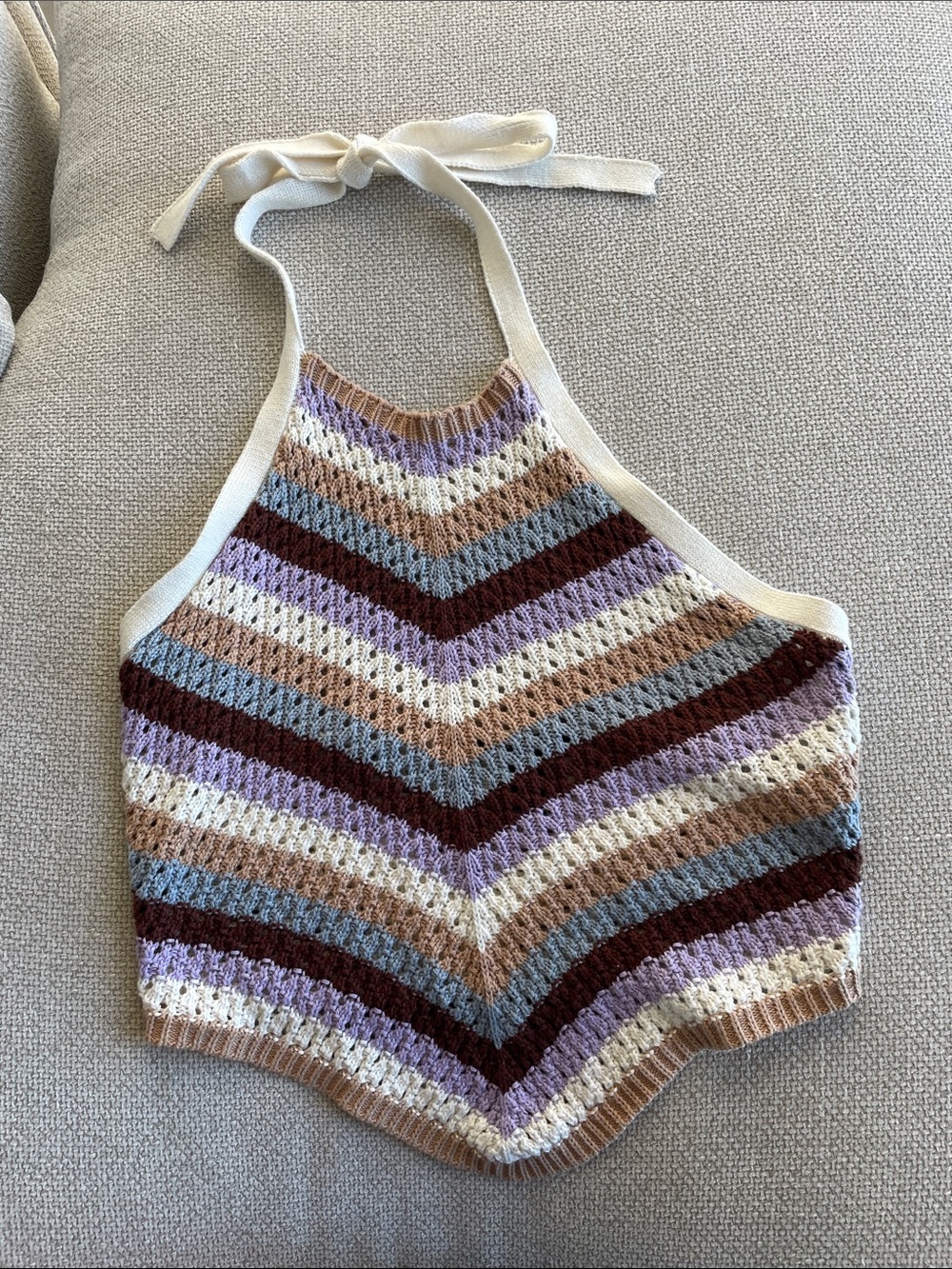 Forever 21 Halter Chevron Knit Crop Top